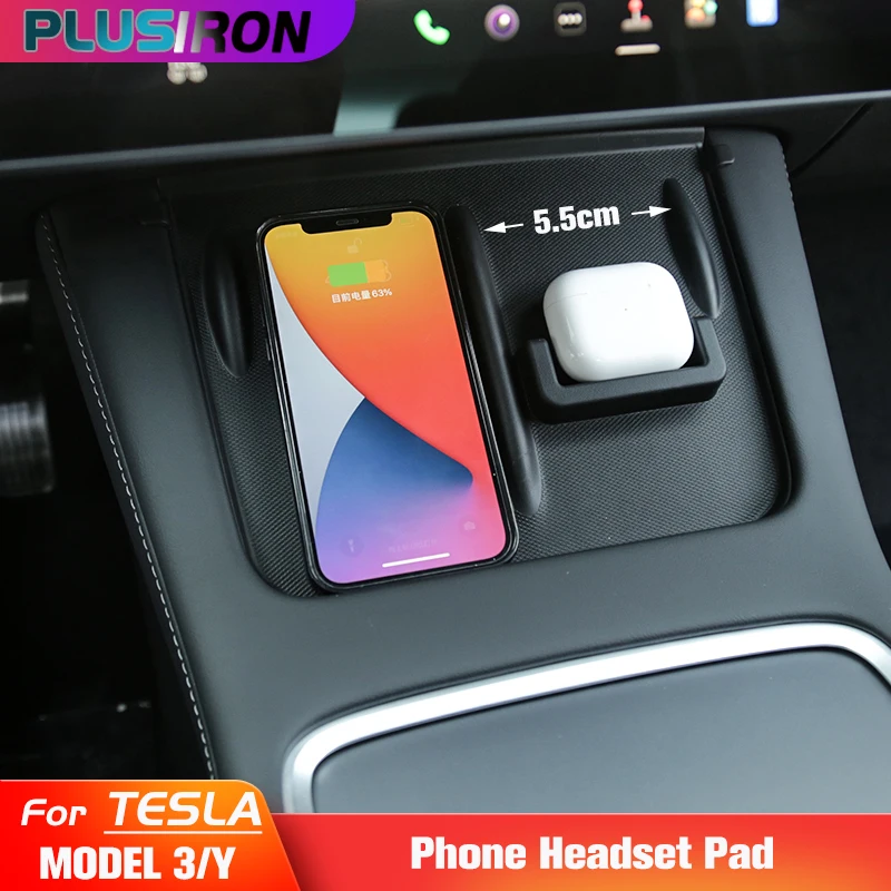 For Tesla Model 3/y Wireless Earphone Charging Pad Car Mobile Phone