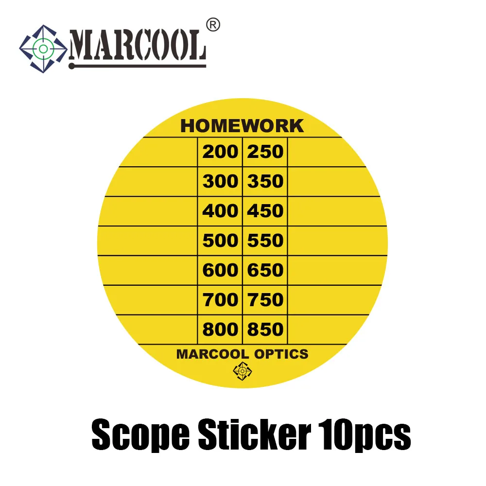 Marcool Scope DOPE Sticker Scope Sticker Recording drop Yellow 10pcs 20pcs Hunting Optics Accessoires Scope Sticker