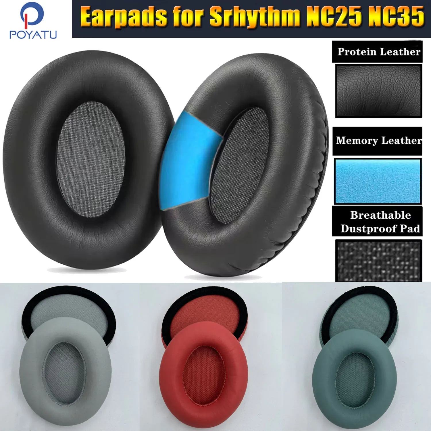 Earpad for Srhythm NC25 NC35 NiceComfort 25 35 Headphones Replacement Ear Cushions Pads Cover Earmuffs