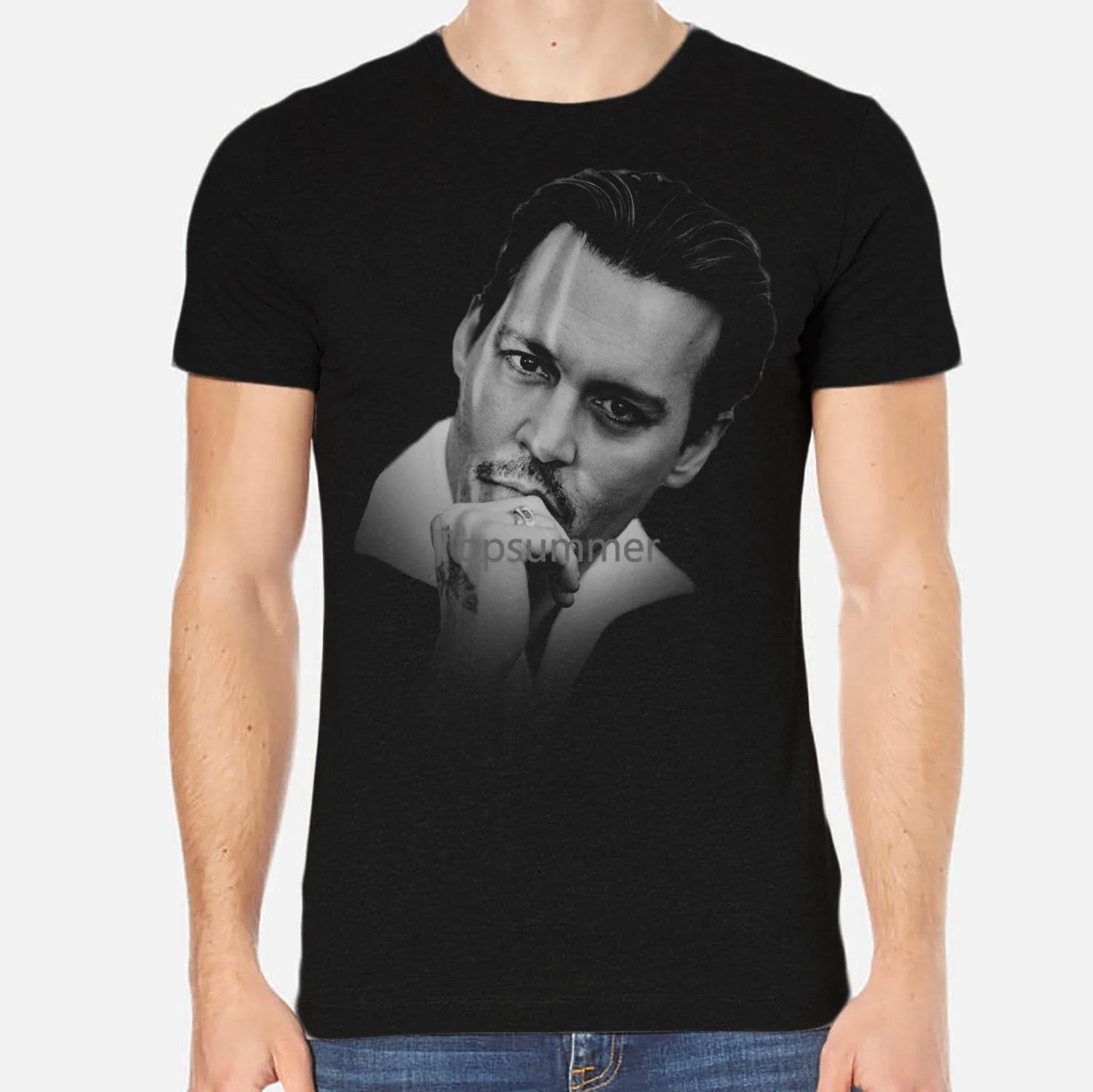 

Johnny Depp New Men T-Shirt Black Clothing 3-A-027