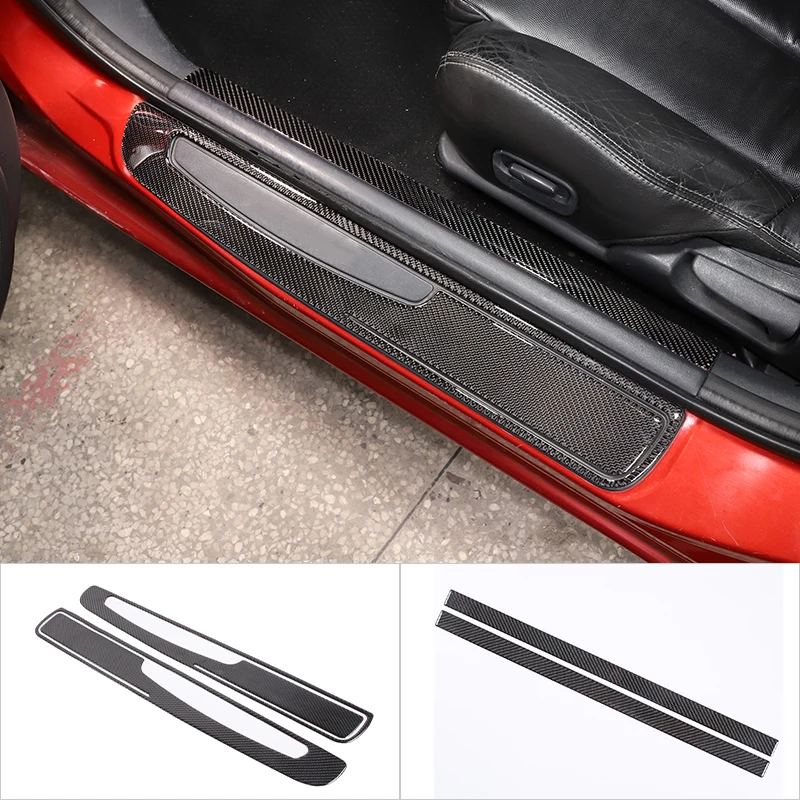 

Auto Door Sill Pedal Protector Cover Accessories For Mitsubishi Eclipse 2006-2011 Car Threshold Strip Sticker Soft Carbon Fiber