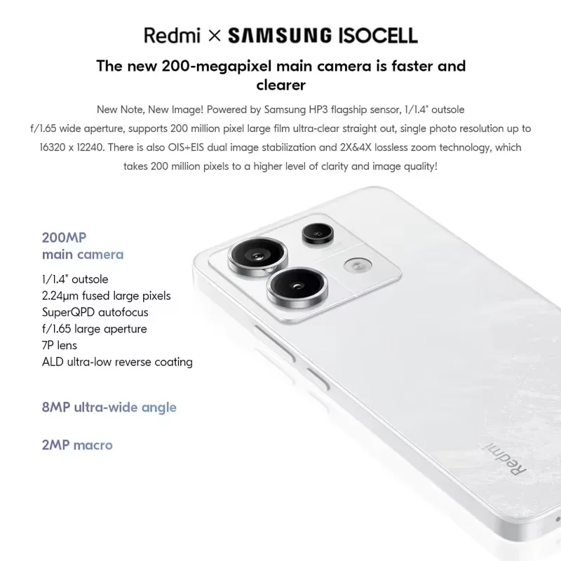 Global ROM Xiaomi Redmi Note 13 Pro 5G Snapdragon 7S Gen 2 Smartphone 6.67" 1.5K Display 200MP OIS Camera 67W Charging 5100mAh cell phone,mobile phone