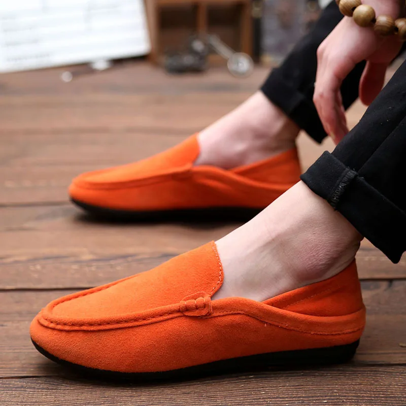 

High quality fashion men's leather shoes soft bottom driving shoes set foot loafers men's single shoes