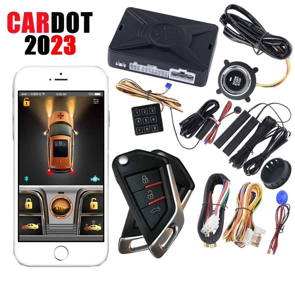 Cardot Car Accessory Auto Start Smart Phone App Control Remote Start Car Alarm Keyless Entry