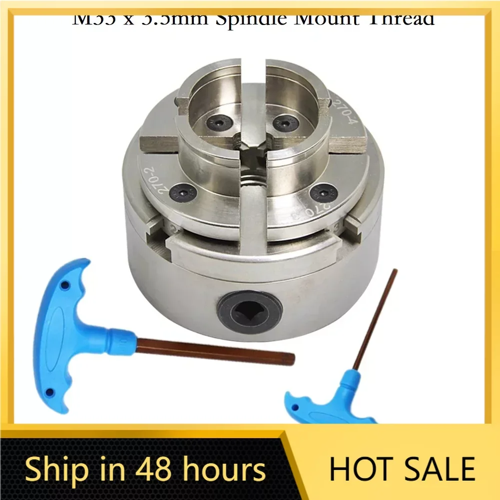 Mandrino Scroll Da 4 "Mandrino Per Tornio In Legno Da 100Mm Cromato 4 Ganasce Autocentrante Filettatura M33 H8/H3 Chiave Per Lavorazione Dei Metalli U