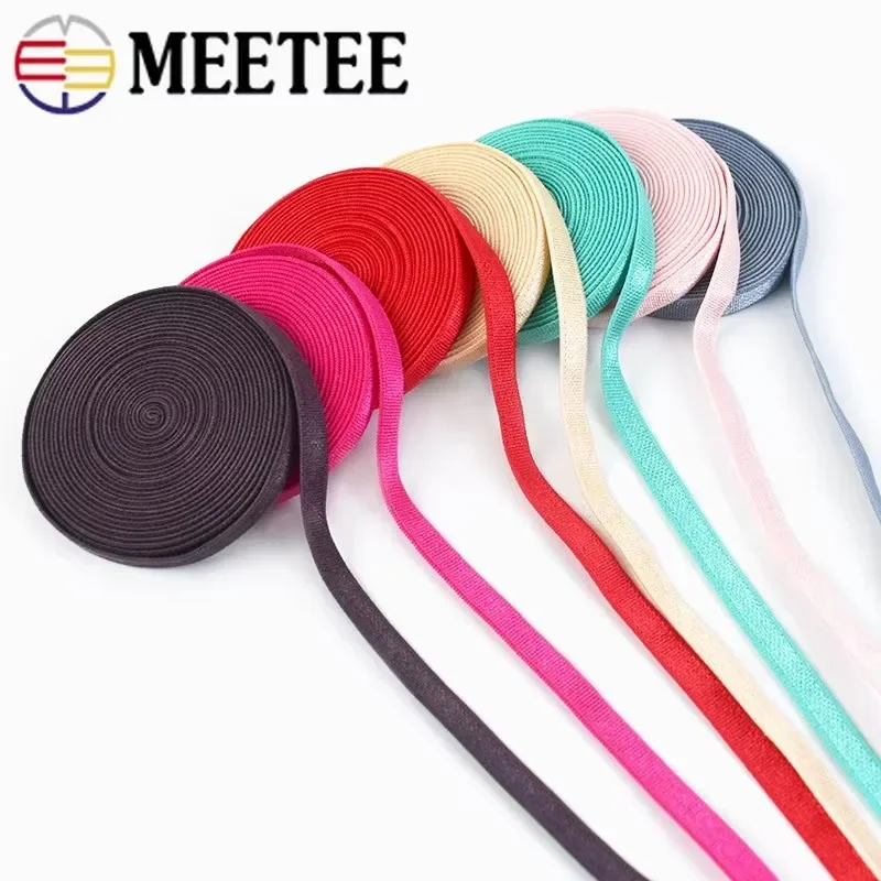 5/10/20 미터 Meetee 6mm 탄성 밴드 속옷 브래지어 스트랩 고무 밴드 스트레치 리본 테이프 의류 장식 DIY 바느질 액세서리