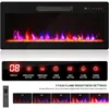 68" Fluted TV Stands with 36" Electric Fireplace, Modern Entertainment Center with Storage for TVs Up to 75", Media Cons 3