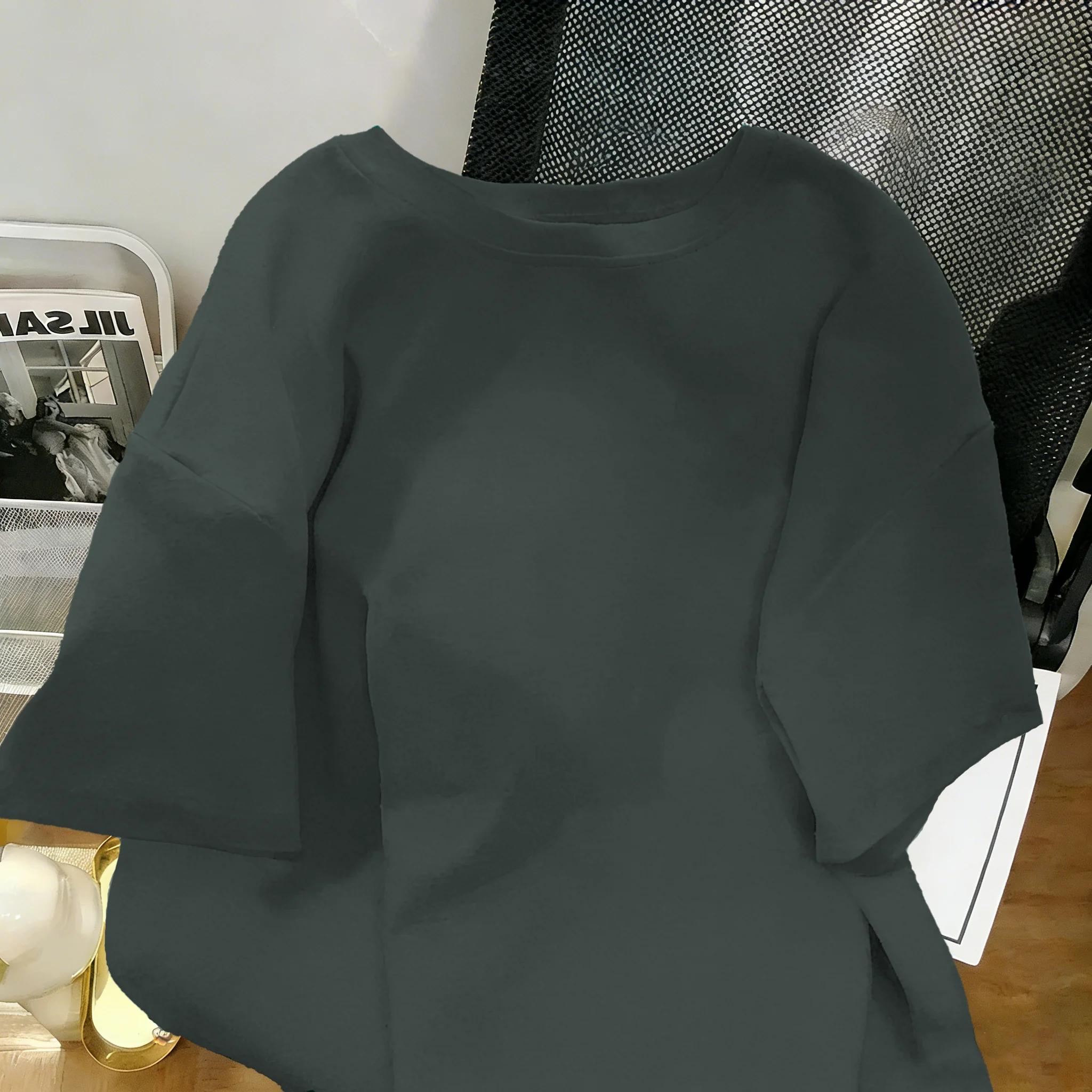 Lässige, alltägliche Sommer-T-Shirts für Herren mit kurzen Ärmeln, einfarbig, schlicht, modisch, passend zu allen Outfits, aus atmungsaktiver Baumwolle, mehrfarbig. – Detail 26