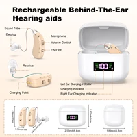 Rechargeable BTE Digital Hearing Aids Personal Sound Amplifier for Seniors Adults Hearing Assist Device with Charging Base