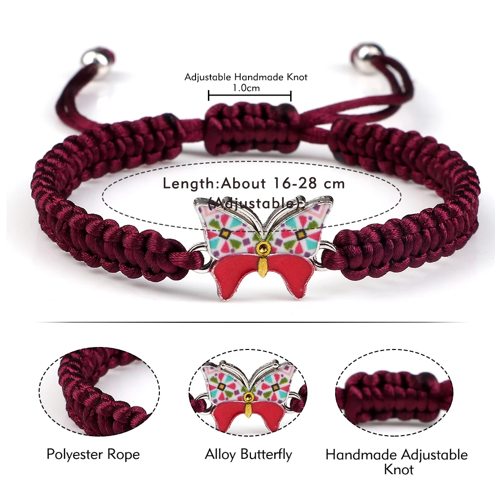 yinguo hand woven butterfly pendant bracelet adjustable new year red rope  bracelet bracelet with red rope butterfly pendant