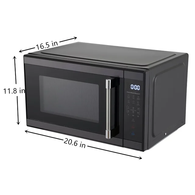 ZAOXI 1.1 Cu. Ft. Countertop Microwave Oven, 1000 Watts, Black Stainless Steel Kitchen Appliances 2