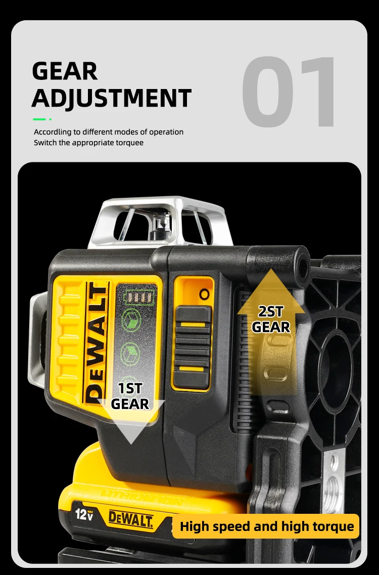 Description Picture 4 of itemDeWalt Laser level Leveling construction tools Laser levels machine 360 DW089LG 12 wires Cross nivel professional Tool Beam Lase