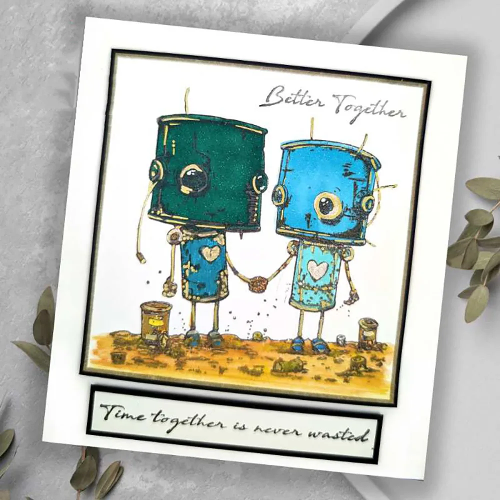 Time Together Robot Series Clear Stamp for DIY Scrapbooking Paper Craft Card Making clear stamps clear rubber stamps