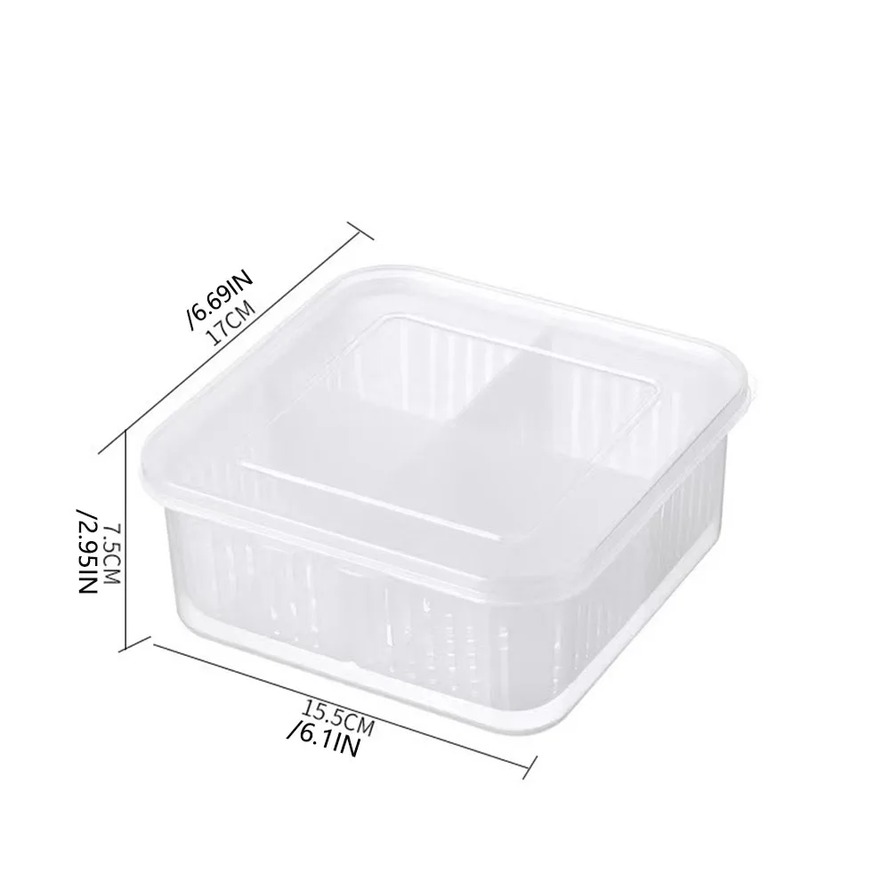 Four Grid Scallion Fresh-keeping Box Lid Kitchen Scallion Ginger Garlic Storage Box Refrigerator Storage Box storage box