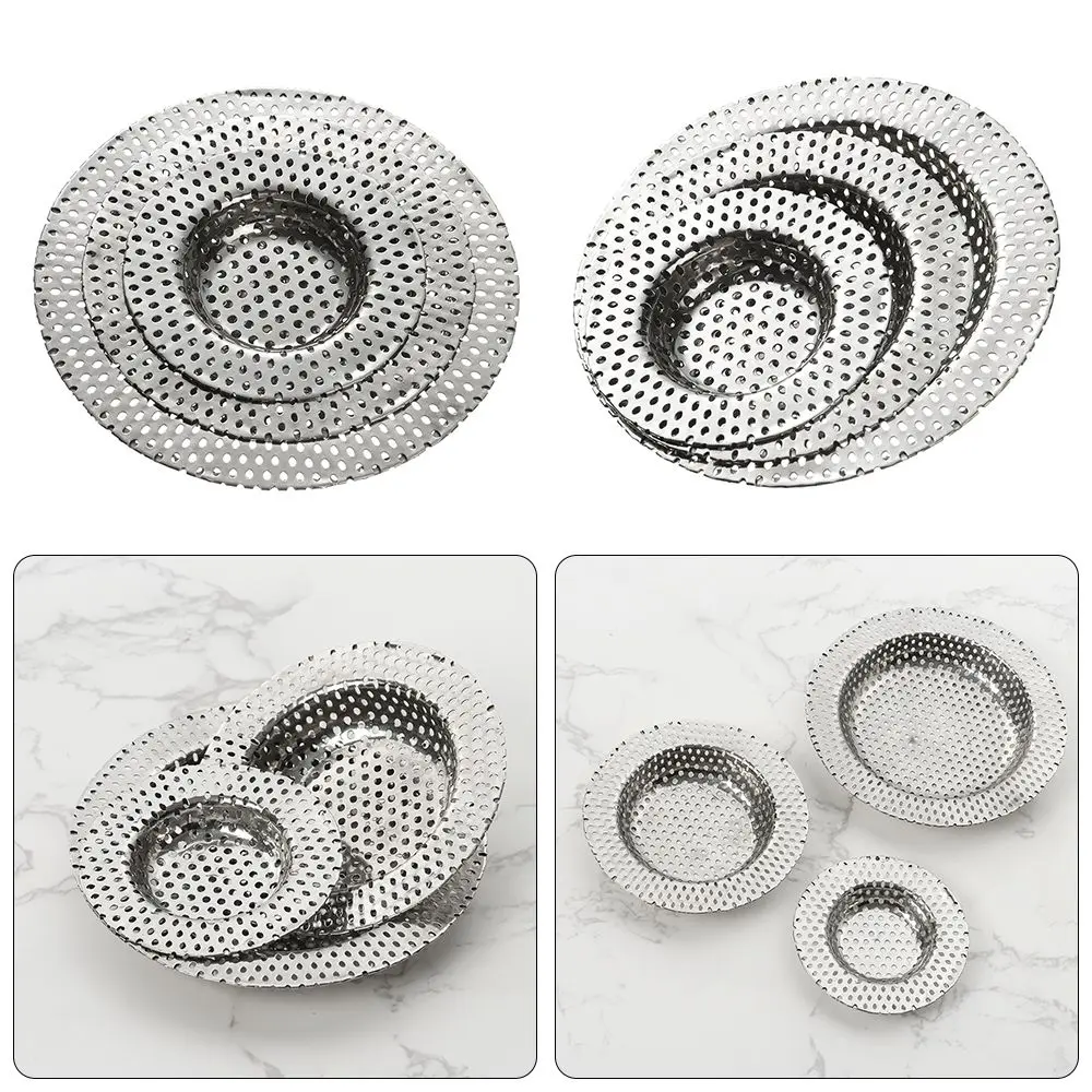 Stainless Steel Bathroom Shower Sewer Hair Clean Up Sink Strainer Waste Catcher Drain Filter Mesh Trap