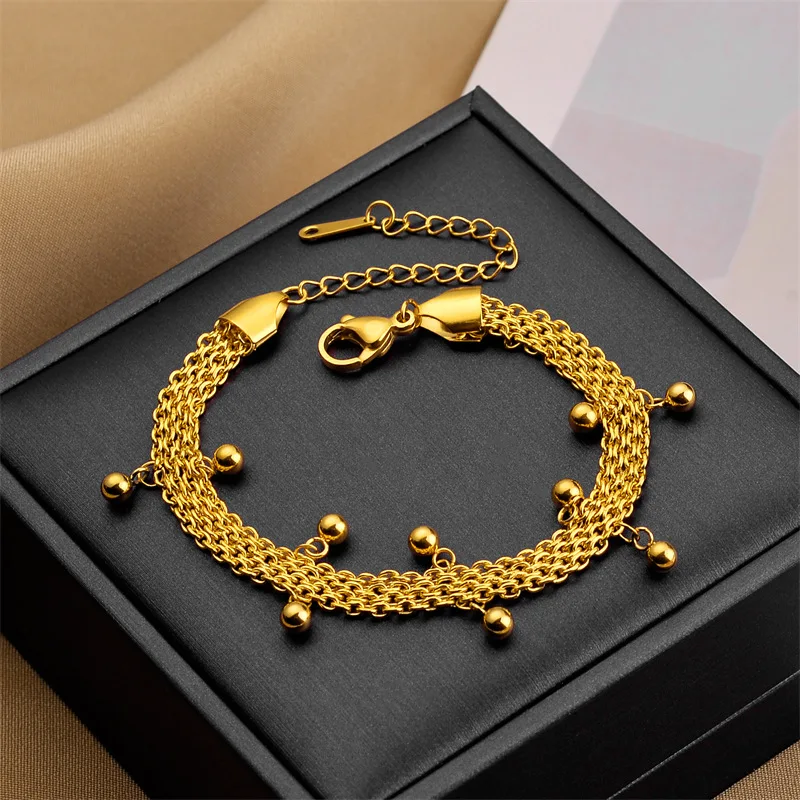316 Stainless Steel Gold Color Love Charm Multilayer Bracelets & Bangles for Women Femme Wedding New pulseras mujer stainless steel bracelet fashion bracelet fashion jewelry