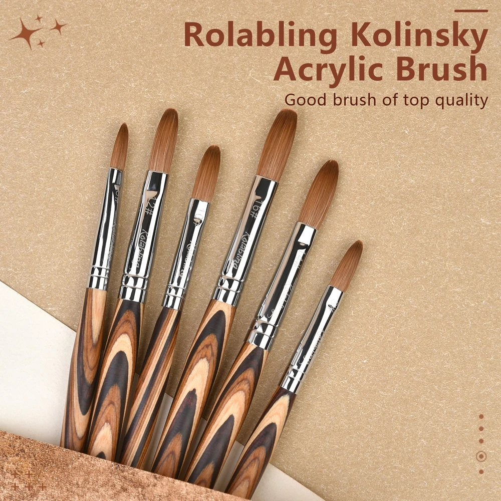 

100% Kolinsky Sable Nail Acrylic Brush for Nail Gel Builder Acrylic Powder Design Nai Tips Drawing Pen Manicure Accessory Tool