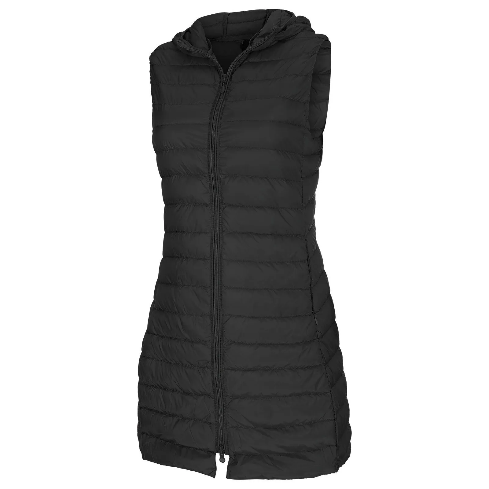 2022 New Women\'s Hooded Vest Cotton Coat Autumn Winter Hooded Long Coat Sleeveless Loose Women\'s Down Vest Jacket Snowwear