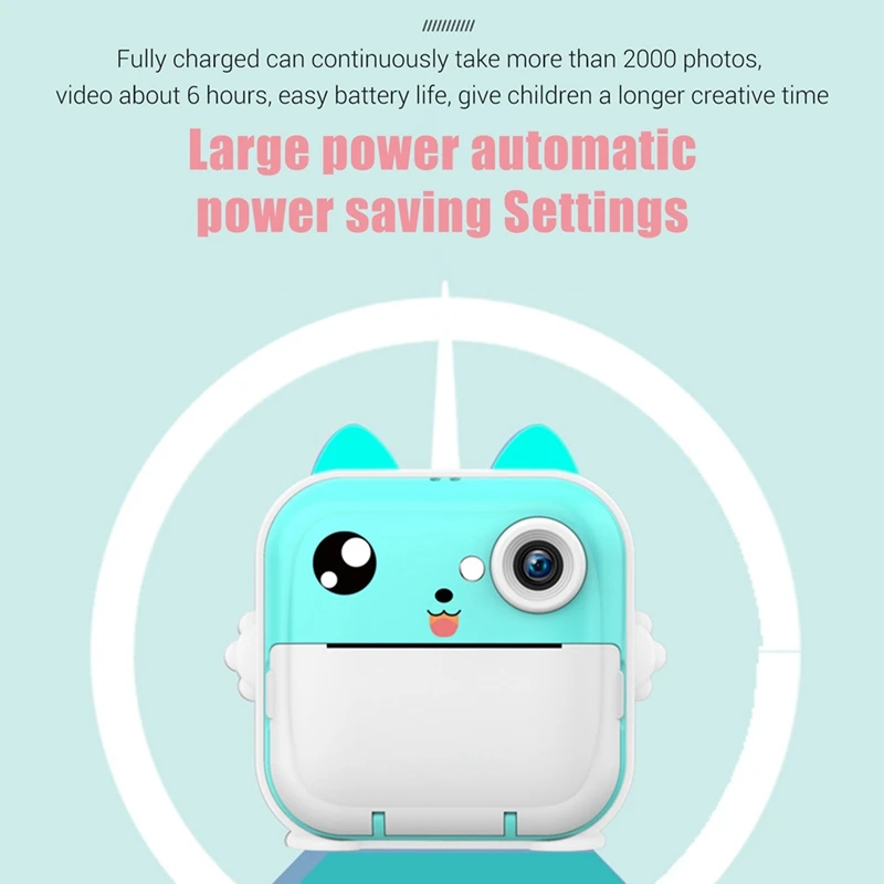 T84C-16G Memory Children Mini Camera HD Digital Photography Camera Instant Print For Girl Christmas Gift