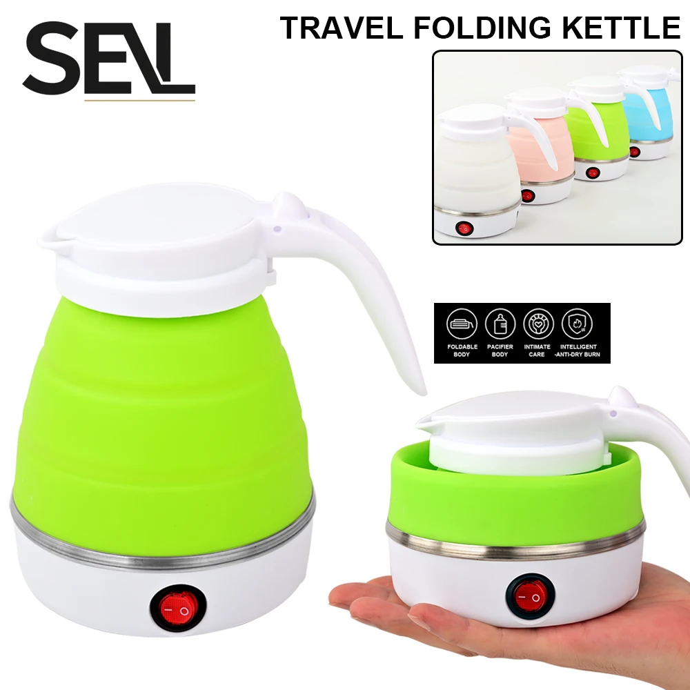 Mini Foldable Electric Kettle – 0.6L Portable Silicone
