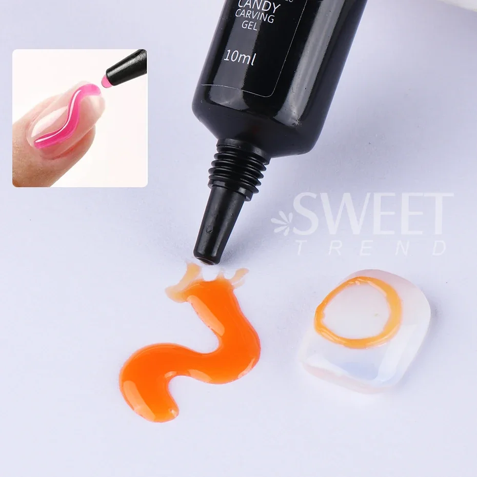 6pcs 5D Tube Pudding Gel Korean-Style Solid Gel Emboss Nail Design Cute Modeling Gel Nail Polish DIY Manicure Accessories Tools