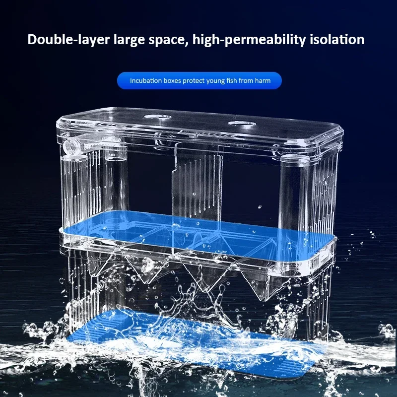 Fish Breeding Box Acrylic Transparent Breeding Box Hooks Internal and External Placement Oviposition Isolation Box Security Suspension Incubator