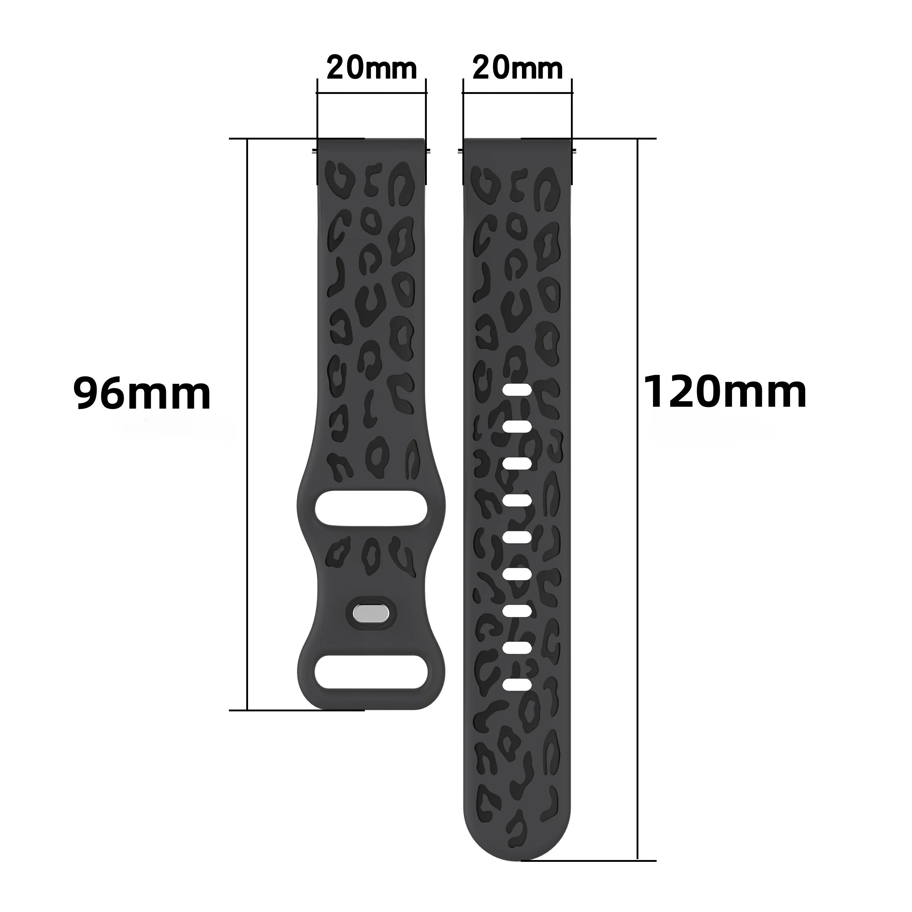 Leopard Silicone Watch Band - 20mm Adjustable Strap