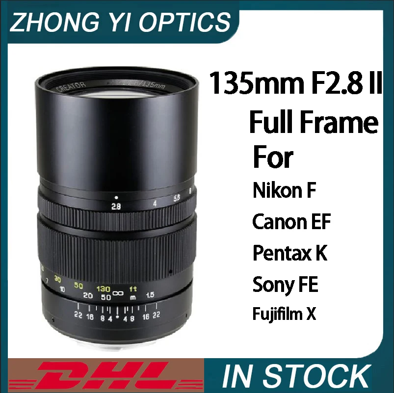 Zhongyi Optics 135Mm F2.8 Ii Obiettivo Della Fotocamera Per Nikon F Canon Ef Fujifilm X Pentax K Sony E/Fe Mount Mirrorless Slr Camera