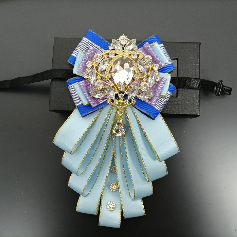 Neue ursprüngliche Luxus Strass Fliege Männer und Frauen Bankett Kleid Hochzeits anzug Kragen Accessoires High-End-Schmuck Geschenke – Detail 11