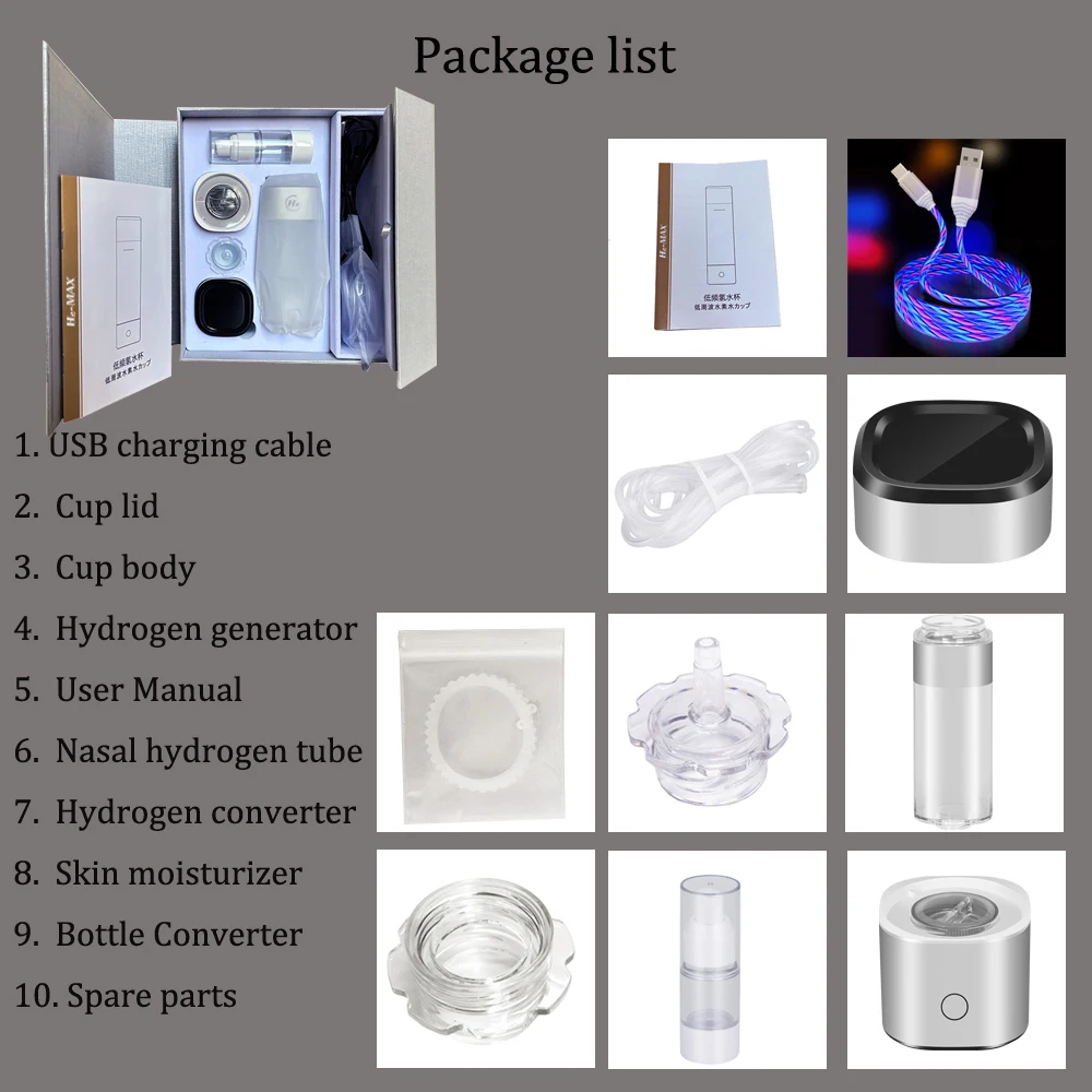 Sc706482c41fb4be9a6a3ed0e9a53714b3 5000PPB Hydrogen Water Generator Anti-Aging IHOOOH H2-Cup Electrolysis Ionizer Rechargeable Mini Hydrogen Concentrators Pure H2