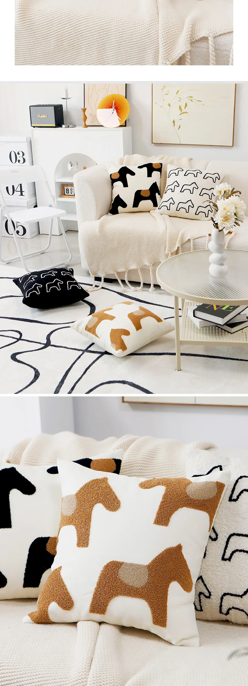 Nette kinder Pferd Nordic Minimalistischen Kissenbezüge Für Home Sofa Bett Wurf Kissen Fall Wohnzimmer Dekorative – Detail 8