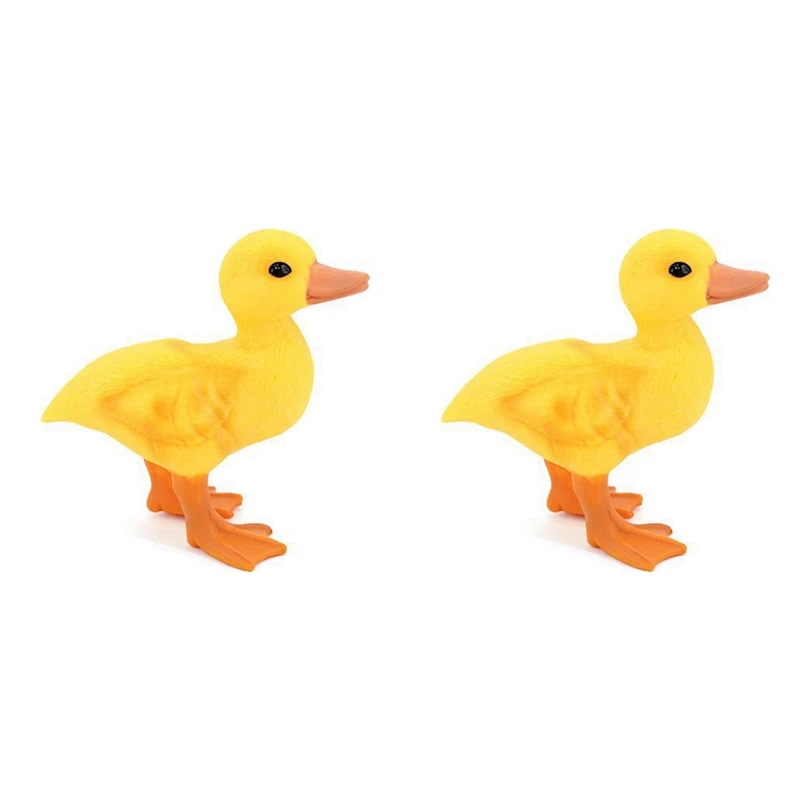 B05B-2X Farm Ducks Realistic Animal Figurines Duckling Little Duck Animal Figures For Children's Party Favors Toys Yellow
