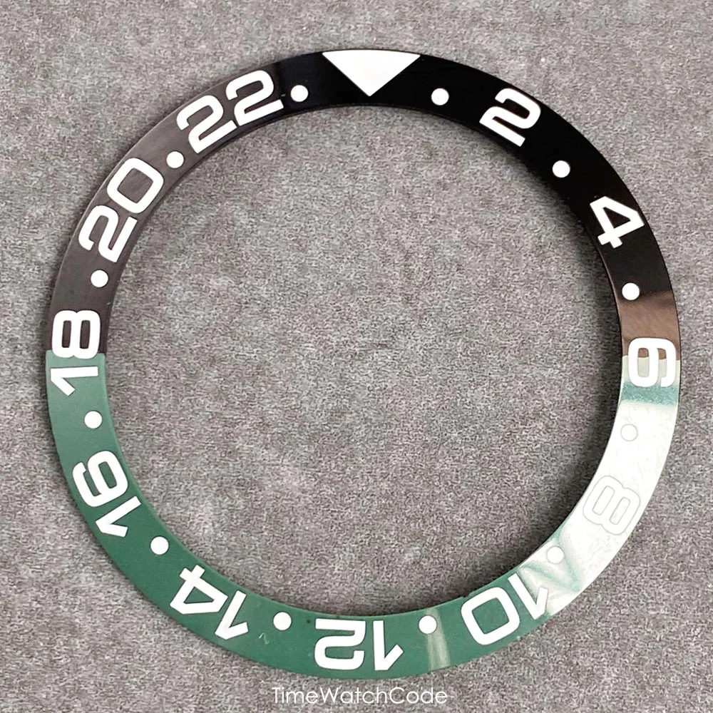 Ceramic Sloping Watch Bezel Insert - Black, Blue, Green, Silver
