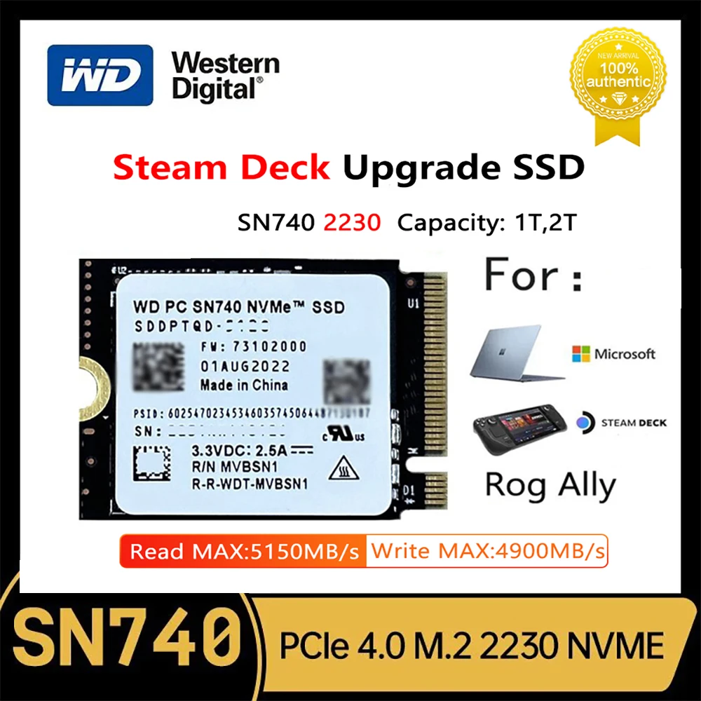 WD SN740 2TB SSD 2230 steamdeck ROG ALLY 内蔵型SSD