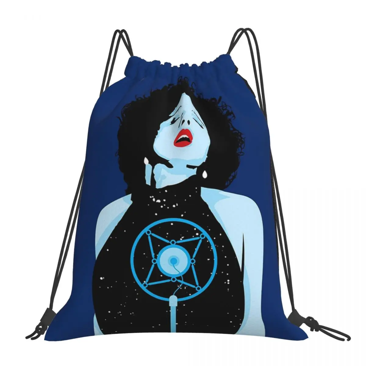 

Blue Velvet - Isabella Backpacks Portable Drawstring Bags Drawstring Bundle Pocket Storage Bag BookBag For Man Woman Students