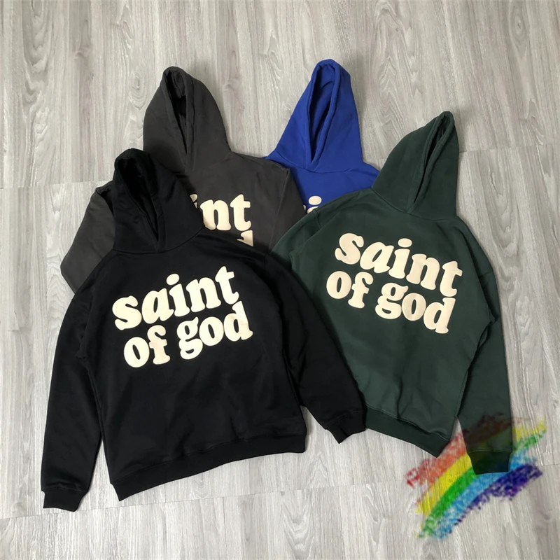 

JERRY SAINT MICHAEL Pullover Men Women Kanye West Casual Foaming Printing Streetwear Velvet Clothing Hoodies