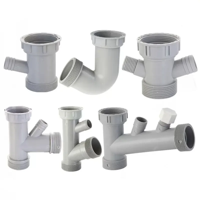 Sink Drain Pipe Adapter Y Shaped Basin Sewer Branch Connector Overflow Tube Thread Hose Joint For Kitchen Bathroom Accessories