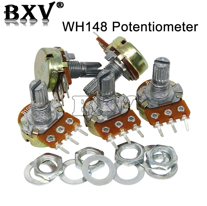 

5 шт., усилитель WH148, B1K, B2K, B5K, B10K, B20K, B50K, B100K, B500K, 3 контакта, 15 мм, двойной стерео потенциометр 1K, 2K, 5K, 10K, 50K, 100K, 500K