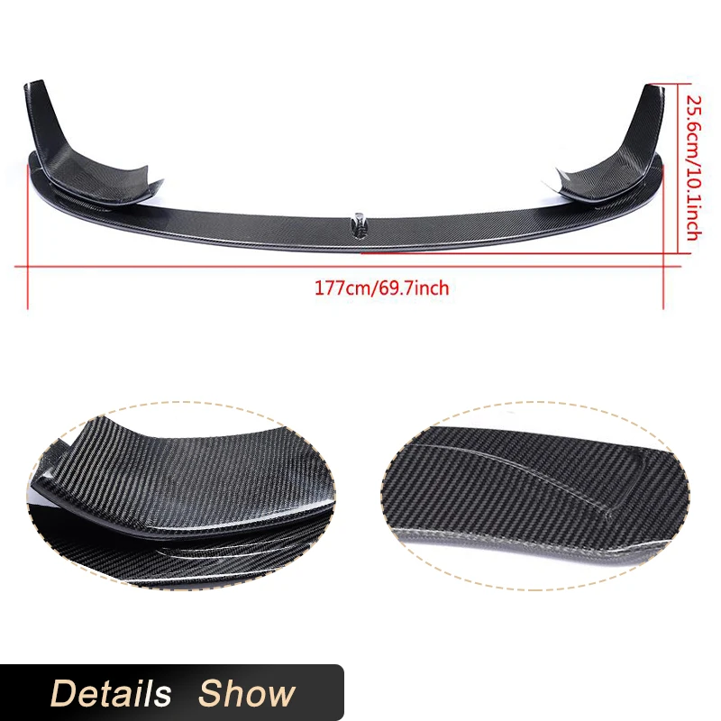 Carbon Fiber Front Bumper Lip Spoiler With Splitters For Bmw 3 4 Series F80  M3 F82 F83 M4 2014-2019 Car Front Lip Black Frp - Bumpers - AliExpress