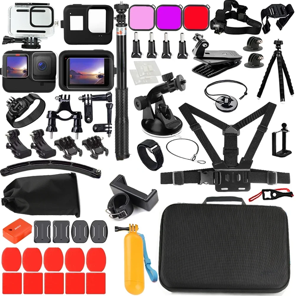 Tripod monopod Accessories Kit for Gopro Hero 10 9 Waterproof Housing Screen Film