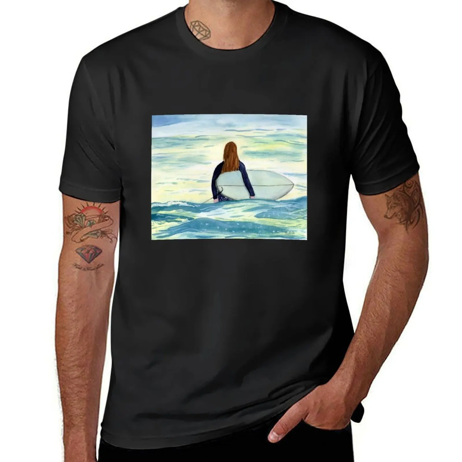 

Surfer Girl in Sunlight T-Shirt oversizeds vintage sweat t shirts for men cotton