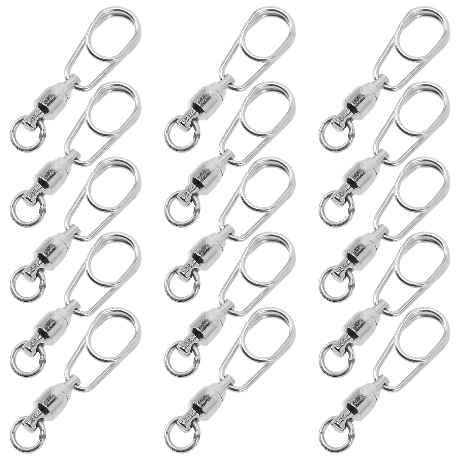 

30 Pcs Swivel Eight Figure Ring Connector Swivels Fishing Tackle Stainless Steel