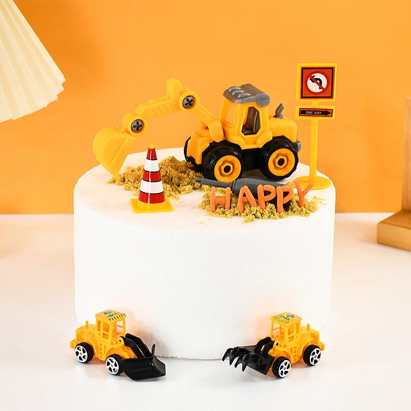 Bagger Auto Geburtstag Kuchen Topper Bau Kran Fahrzeug Cupcake Topper für Kinder 1. Geburtstag Party Kuchen Dekor Baby Dusche – Detail 8