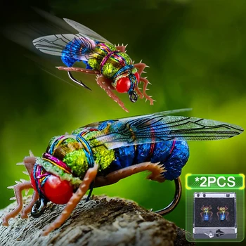 2Pcs Bionic Fly Fishing Bait 1.5cm 8.6g 1