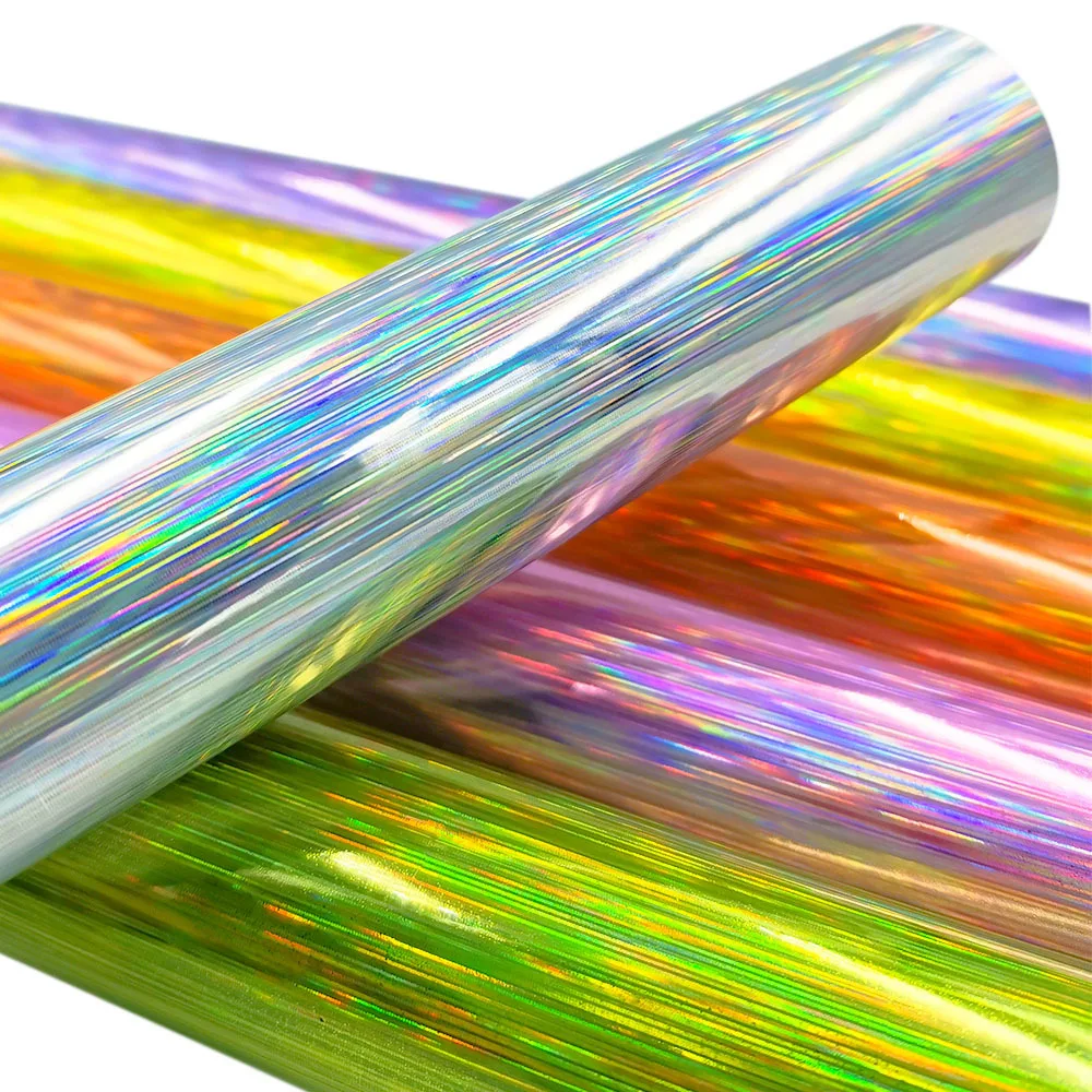 Glitter/Laser Metallic/Holographic Rainbow/Sequins/Stripe Heat Transfer Vinyl Film Iron on T-shirts Hat Decor For cut