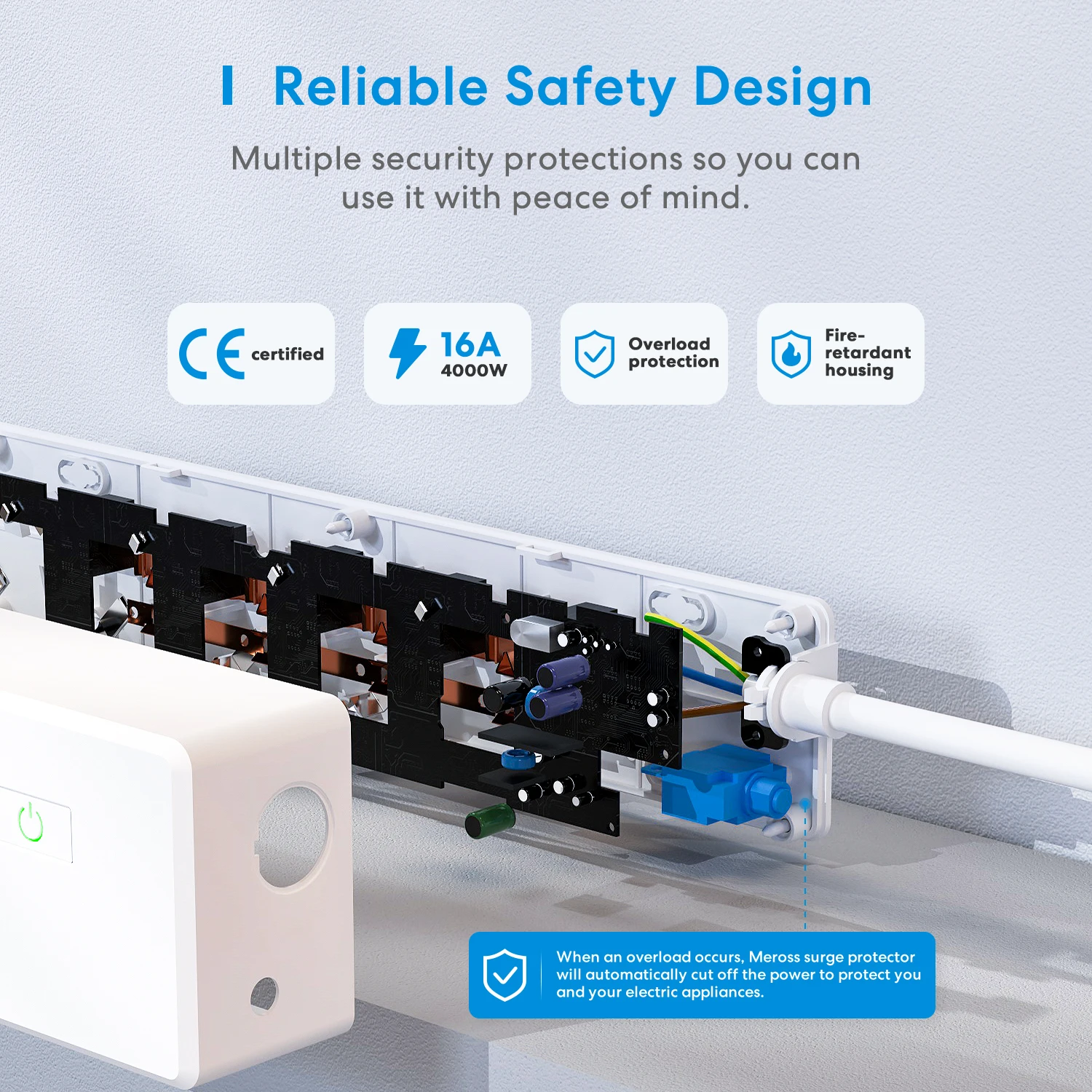 Meross Smart Power Strip WiFi Surge Protector EU/FR/UK/US/JP Plug Socket Extension Support HomeKit Siri Alexa Google Assistant for smart switch,smart socket