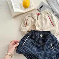 1-6Y Korean Summer Kids Shorts Girls Boys Elastic Waist Breathable Cotton Casual Pants