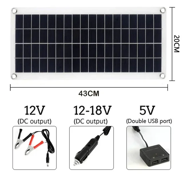 1000W Solar Panel 12V Solar Cell Kit 10A-100A Controller Solar Panel for Phone RV Car MP3 PAD Charger Outdoor Battery Supply 3