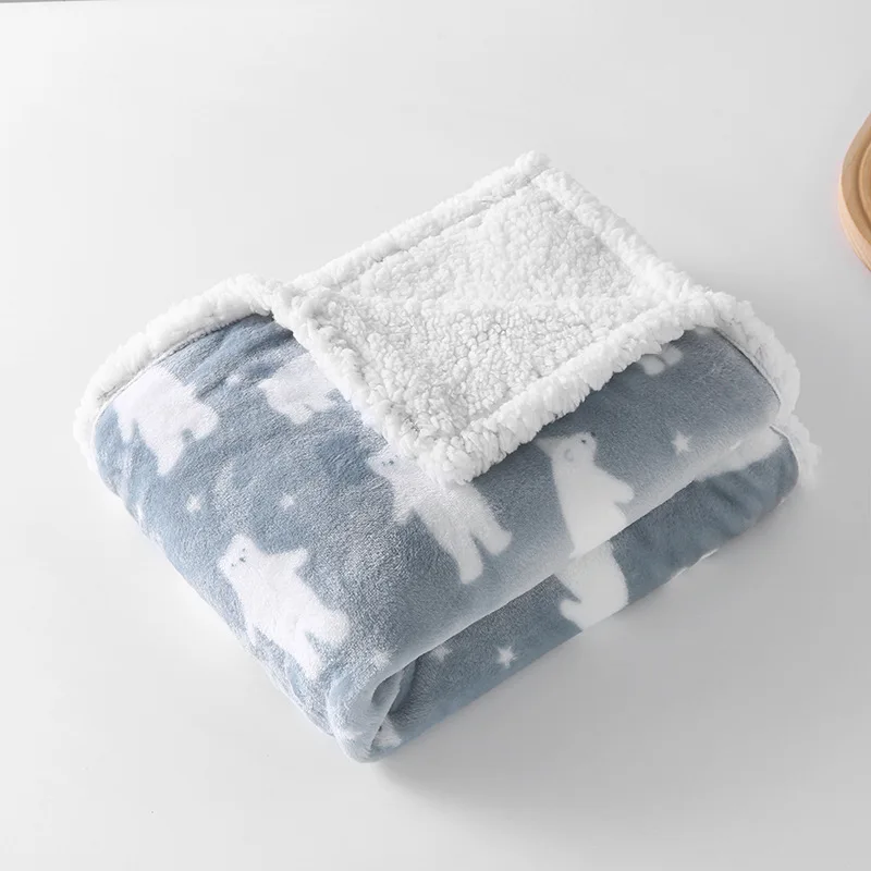 Newborn Baby Blanket Thick Fleece Thermal Swaddle Wrap Quilts Infant Baby Boy Girl Bedding Blanket 2 Layers Stroller Sleep Cover 2
