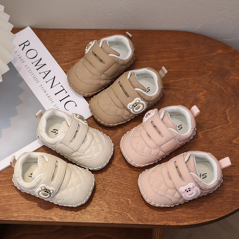 Baby Girls Boys Shoes Spring Children Shoes Non-slip Soft Sole Infant Toddler Cartoon Bear Kids Lightweight Sneakers